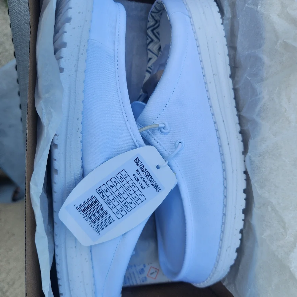 Hey Dude Mens Wally Slip Stretch Canvas Gray Black 11 - Picture 3 of 12